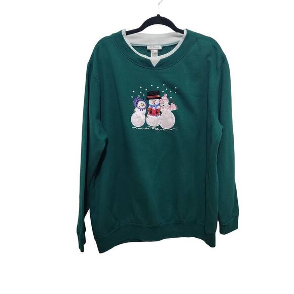 Vintage CW Classics Snow Family GraphicCrewneck SweatshirtGreen XL - Picture 1 of 6